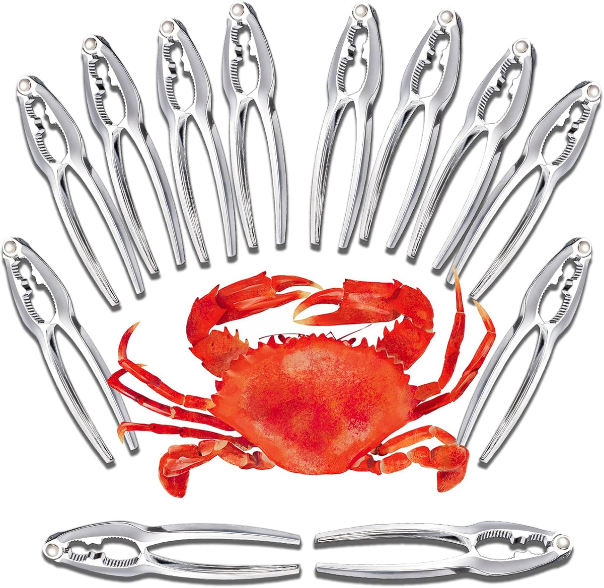 12 Pcs Crab Crackers and Tools, Lobster Crackers, Seafood Cracker Tools