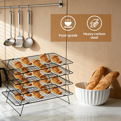 Cooling Rack 16"x10", 3-Tier Stackable & Collapsible Cooling Racks