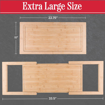 Classic Cuisine 2 in 1 Cutting Board with Strainer, Natural, 13.2” x 11.5”