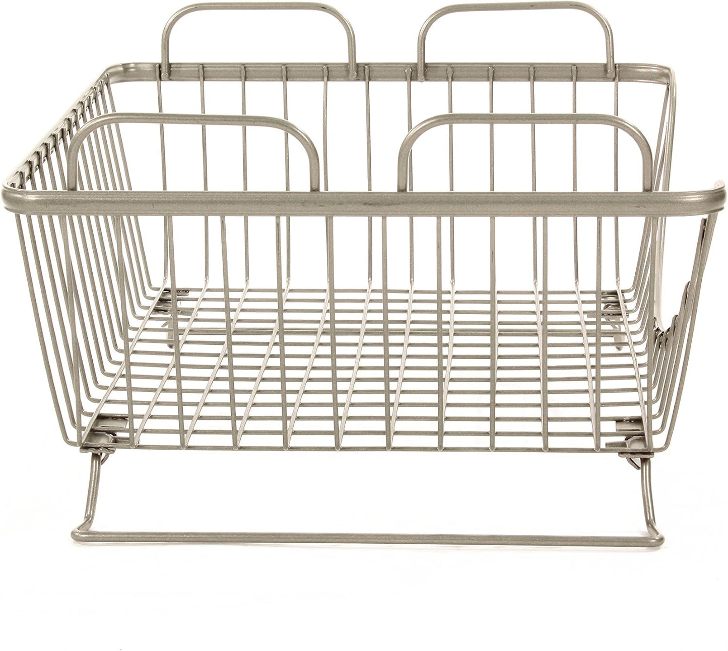 Spectrum Diversified 20077 Ashley Stackable Basket Tray, Satin Nickel