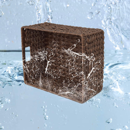 GRANNY SAYS Wicker Storage Baskets for Shelves, Water Hyacinth Basket with Scalloped Edge, Storage Wicker Baskets for Pantry, Large, 2-Pack