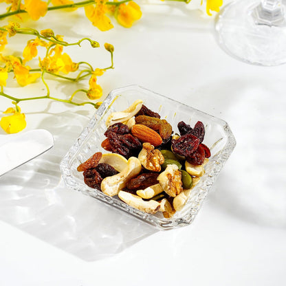 kanpura Mini Glass Bowls, Square Prep Bowl, Dishwasher Safe, Pinch Bowls for Dipping Spices Sauce, Stackable, 1.8 oz, Set of 6, (Clear)
