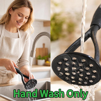 KSENDALO Potato Masher, Thick Nylon Blade Non-Scratch Masher