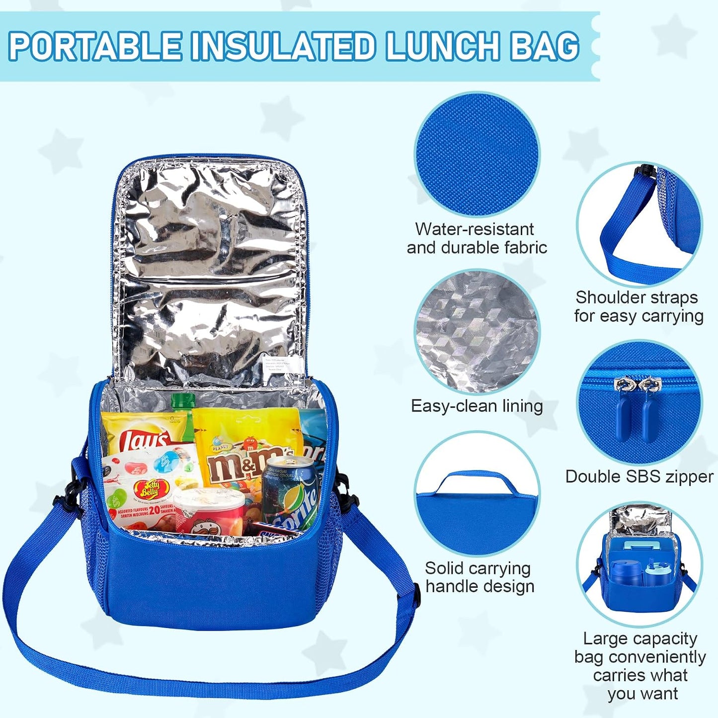 Bento Lunch Box for Kids with 17oz Soup Thermo,Insulated Tumbler Water Bottle and Insulated Lunch Bag,Leak-Proof 3 Compartment Lunch Food Container with Ice Pack for Kids to School-Horse