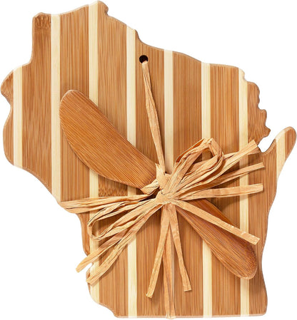 Totally Bamboo California Charcuterie Board with Spreader Knife Gift Set, 11-3/8" x 8-7/8"