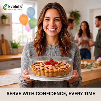 Evelots Pie Container with Lid, 11-Inch, Clear, BPA-Free