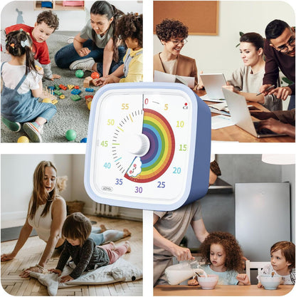 Yunbaoit Rainbow Visual Timer for Kids, 60-min Countdown Timer, Blue