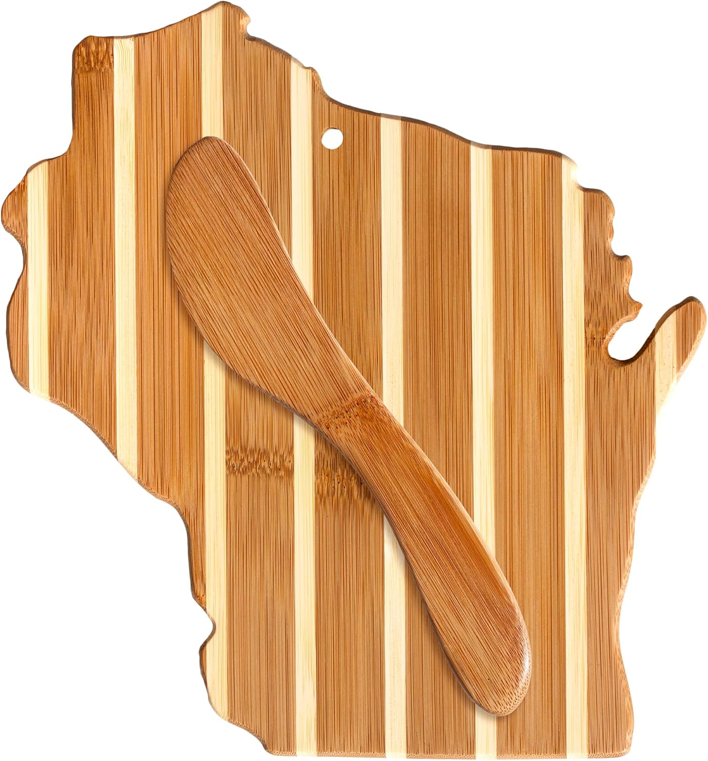 Totally Bamboo California Charcuterie Board with Spreader Knife Gift Set, 11-3/8" x 8-7/8"