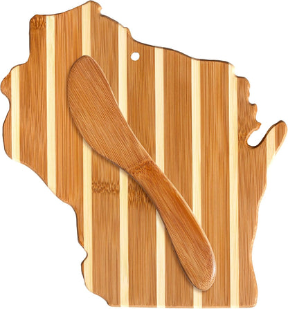 Totally Bamboo California Charcuterie Board with Spreader Knife Gift Set, 11-3/8" x 8-7/8"