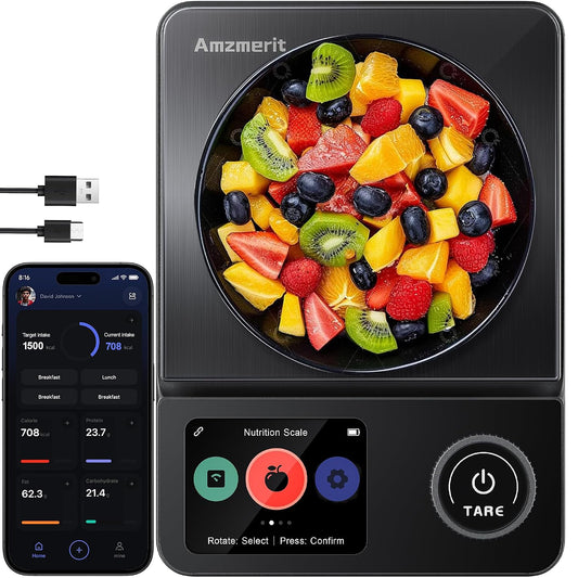 Smart Food Scale with Nutritional Calculator, USB Charging, 11lb