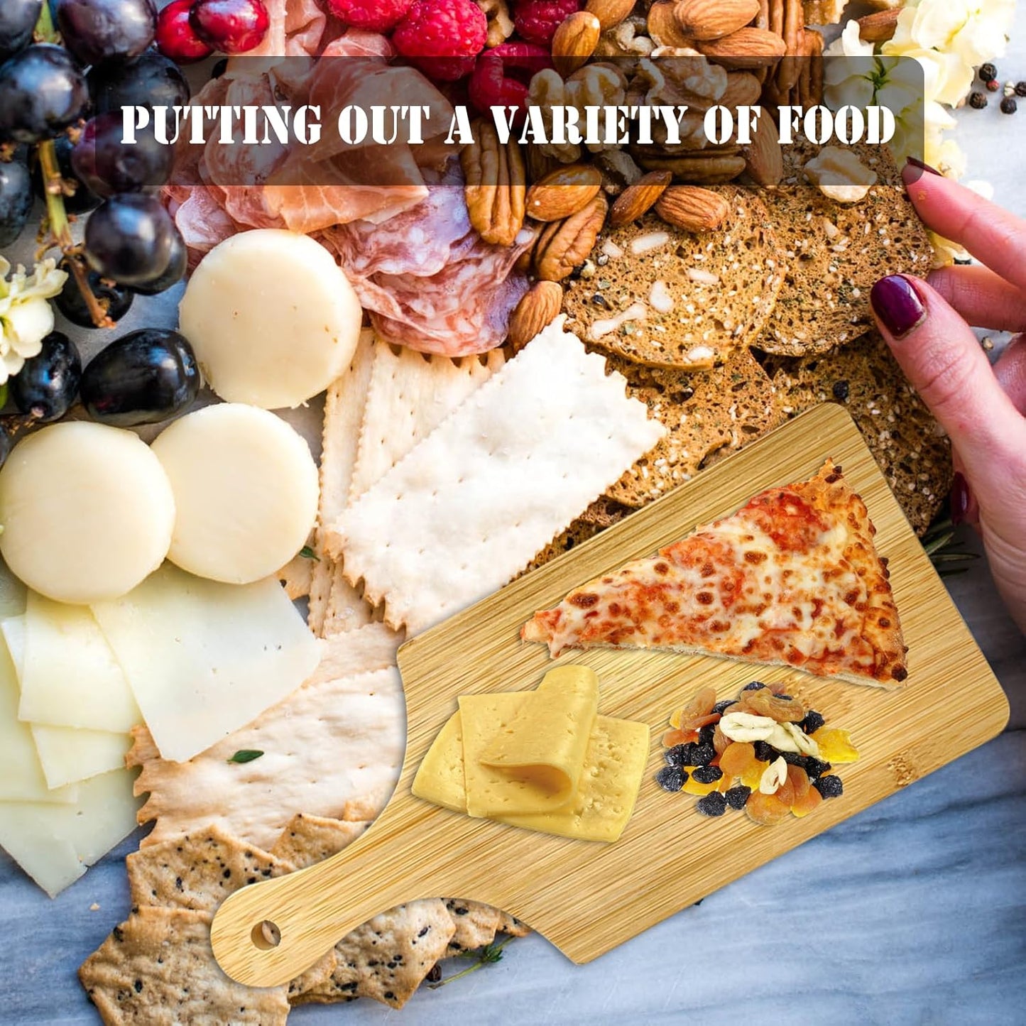 24-Pack Wooden Cheese Cutting Boards - Small Charcuterie Board Set for Laser Engraving Blanks - Mini Charcuterie Boards with Handle - Bulk Wood Cutting Board
