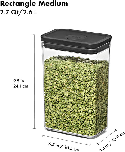 OXO Good Grips POP Container – Airtight 1.7 Qt for Coffee and More Food Storage, Rectangle, Clear