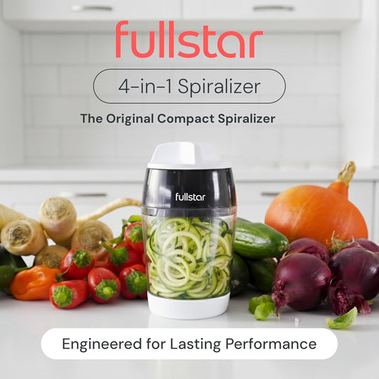 Fullstar Mandoline Slicer Spiralizer & Vegetable Slicer, Zucchini Noodle Maker, Onion & Food Chopper, Veggie Spiral Cutter & Grater (8 in 1)