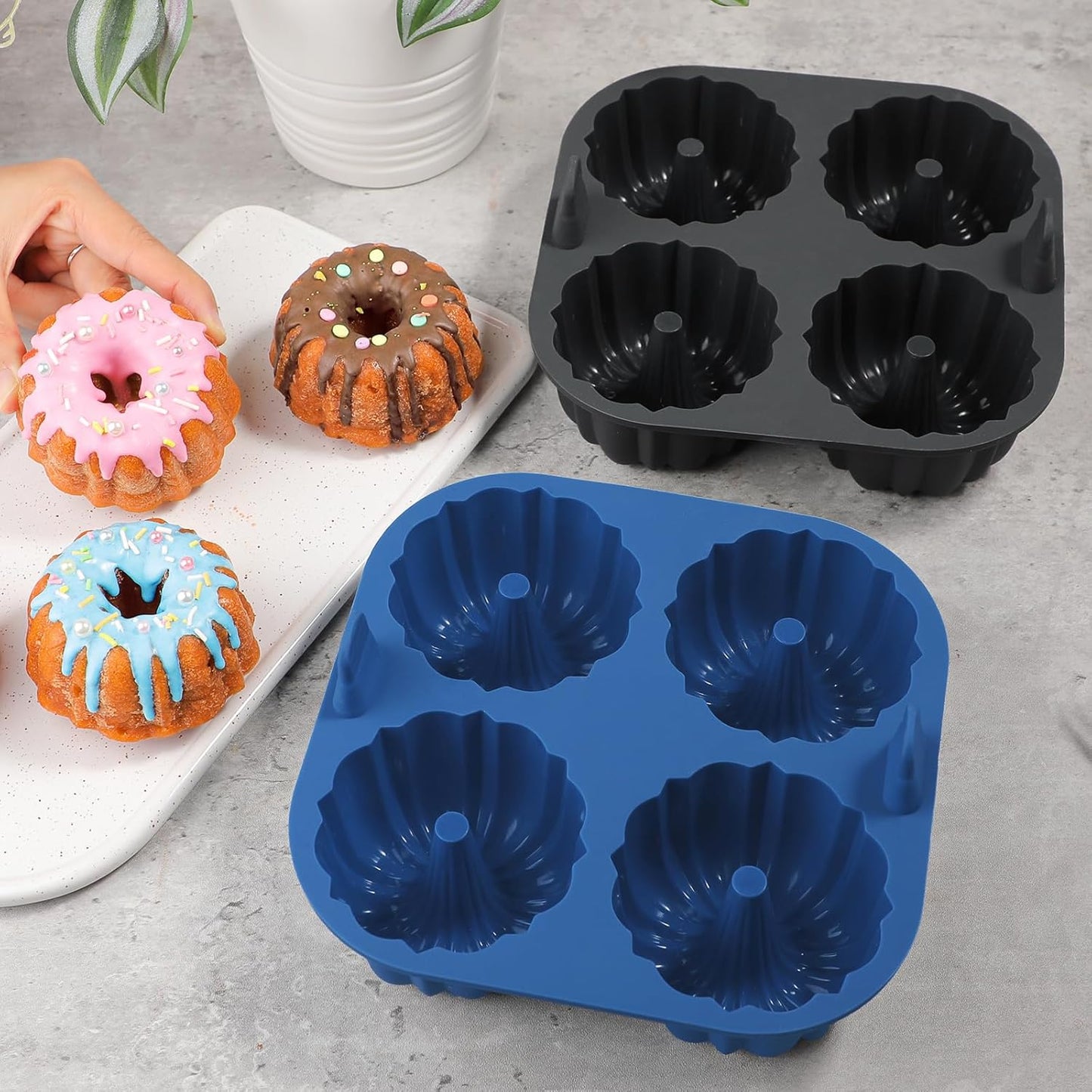 Webake Silicone Air Fryer Muffin Pan for Baking Egg Bites Silicone Mold, Nonstick 1.8 Inch Mini Muffin Tin BPA Free Set of 2