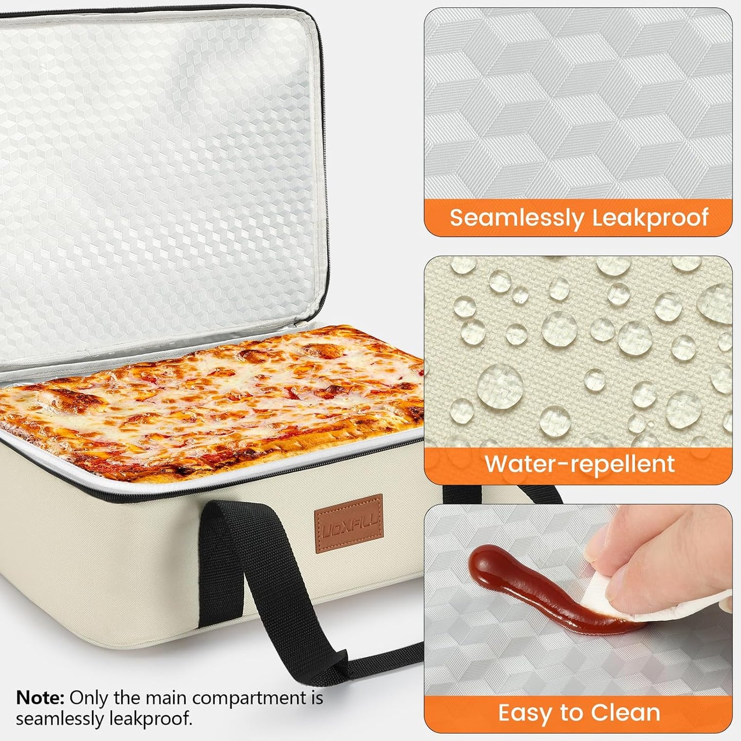 Food Warmer Electric Casserole Carrier - Large Heated Lunch Bag for Car Truck, 12V/24V/110V, Thermos for hot food for Potluck Cookouts Parties Picnic,Lasagna Lugger,Fits 9"x13" Baking Pan (Navy)