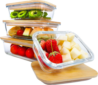 BlueHills Premium Glass Meal Prep Lunch Containers with Snap Green Lock Lids Glass Food Containers BPA-Free Oven Freezer Dishwasher Safe 5 pack set 10 pieces 36 Oz 4.5 cups (G002 Two Compartments)