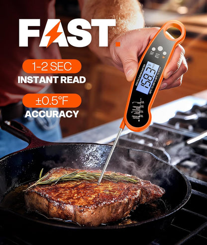 Meat Thermometer Digital, 1-2 Sec Instant Read, Grilling, Cooking, Food