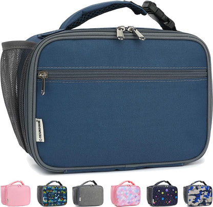 GYEUKHAM Insulated Lunch Box for School, Thermal Reusable Durable Freezable Lunch Bags for Kids Boys Girls Men Women - Small Soft Cooler Portable Lunch Tote Kit for Work Picnic Travel,Black