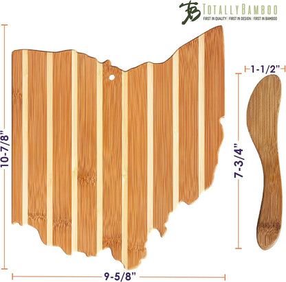Totally Bamboo California Charcuterie Board with Spreader Knife Gift Set, 11-3/8" x 8-7/8"