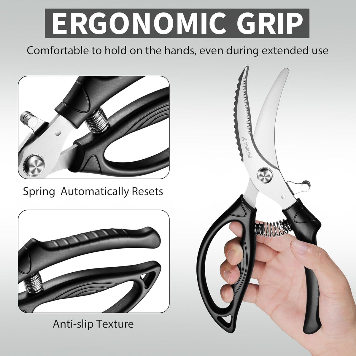 Poultry Shears Heavy Duty for Meat: Easy to Spatchcocking Kitchen Scissors