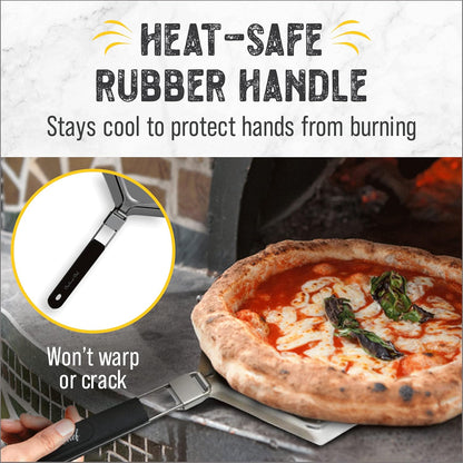 Checkered Chef Pizza Peel - Foldable 13" x 15" Aluminum Spatula Paddle