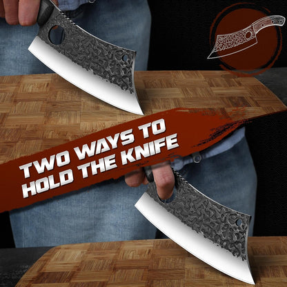 ROCOCO Viking Cleaver Knife Birthday - Kitchen Axe & Sheath Father Gift Men