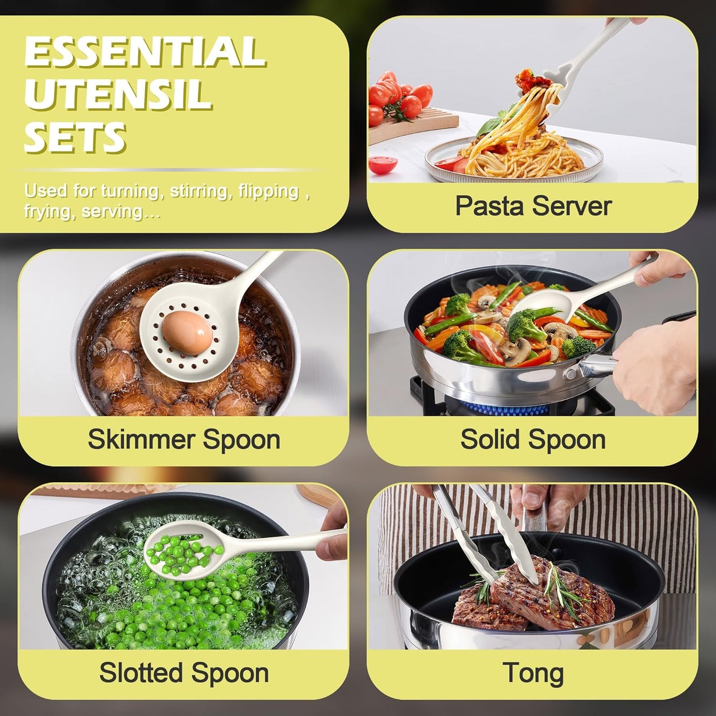 Homikit Silicone Cooking Utensil Set, 15pcs Kitchen Utensils with Holder for Nonstick Cookware, Heat Resistant Nontoxic Silicone Spatula Set Dishwasher Safe Kitchen Tools for Baking-Black