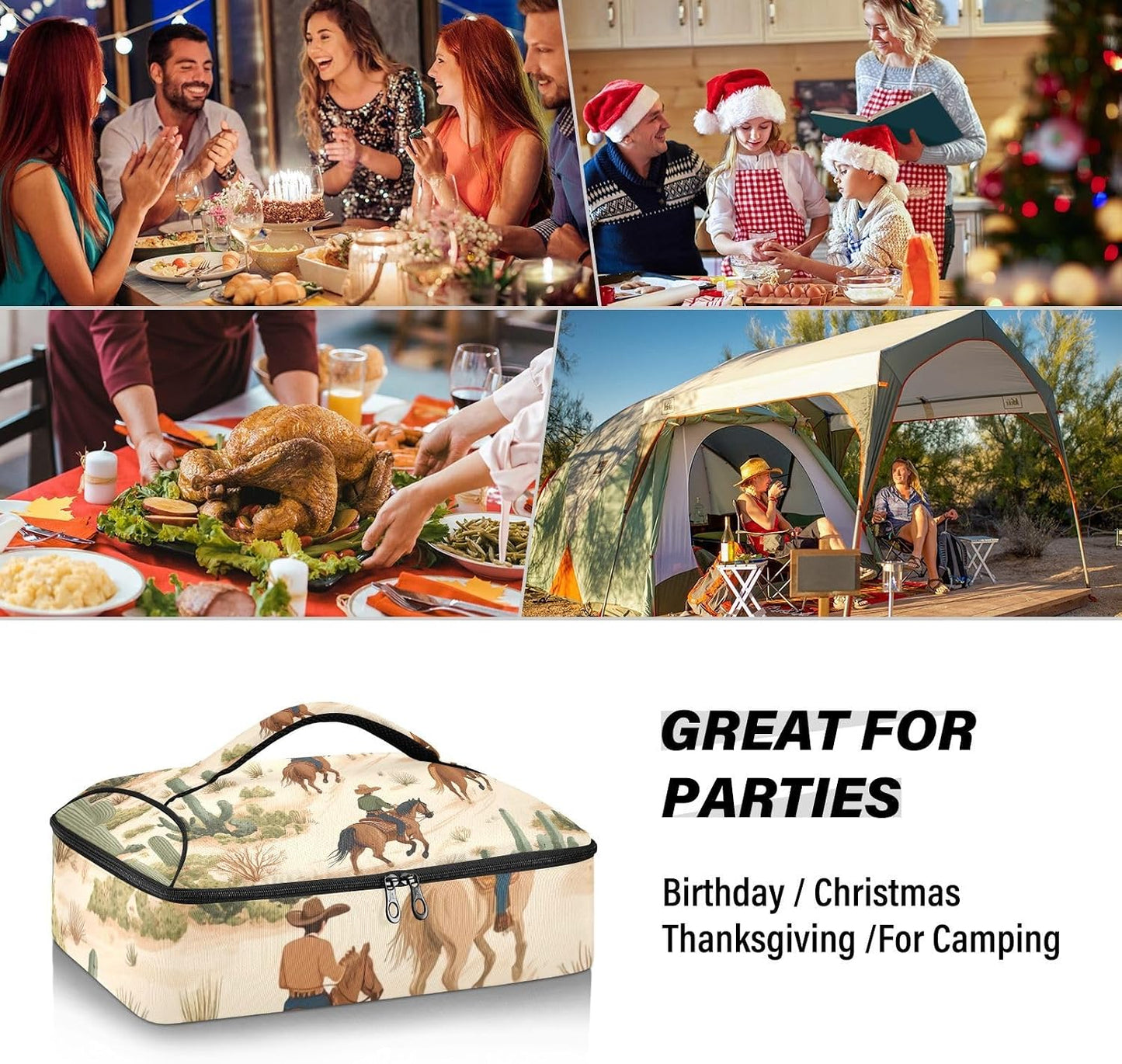 Casserole Carriers for Hot or Cold Food Reusable Casserole Dish Carrier Insulated Thermal Large Capacity Durable Perfect for Party Camping Family Gatherings Yellow Fish - Colors A