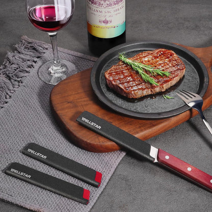 WELLSTAR Knife Edge Guards 8 Inch, Universal Blade Covers, BPA Free ABS Protective Blade Sheaths, Non-Scratch Felt Lining Kitchen Knives Covers (Knives not included)