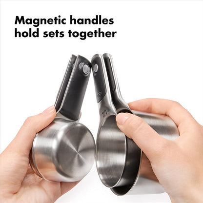 OXO Good Grips 4 Piece Stainless Steel Measuring Cups with Magnetic Snaps