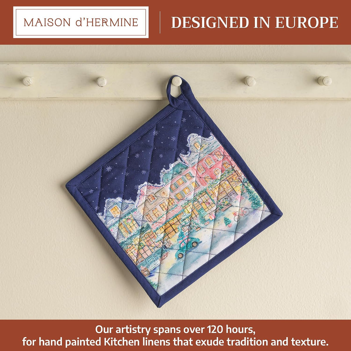 Maison d' Hermine Pot Holders 100% Cotton Potholders (8" x 8") - Colors B