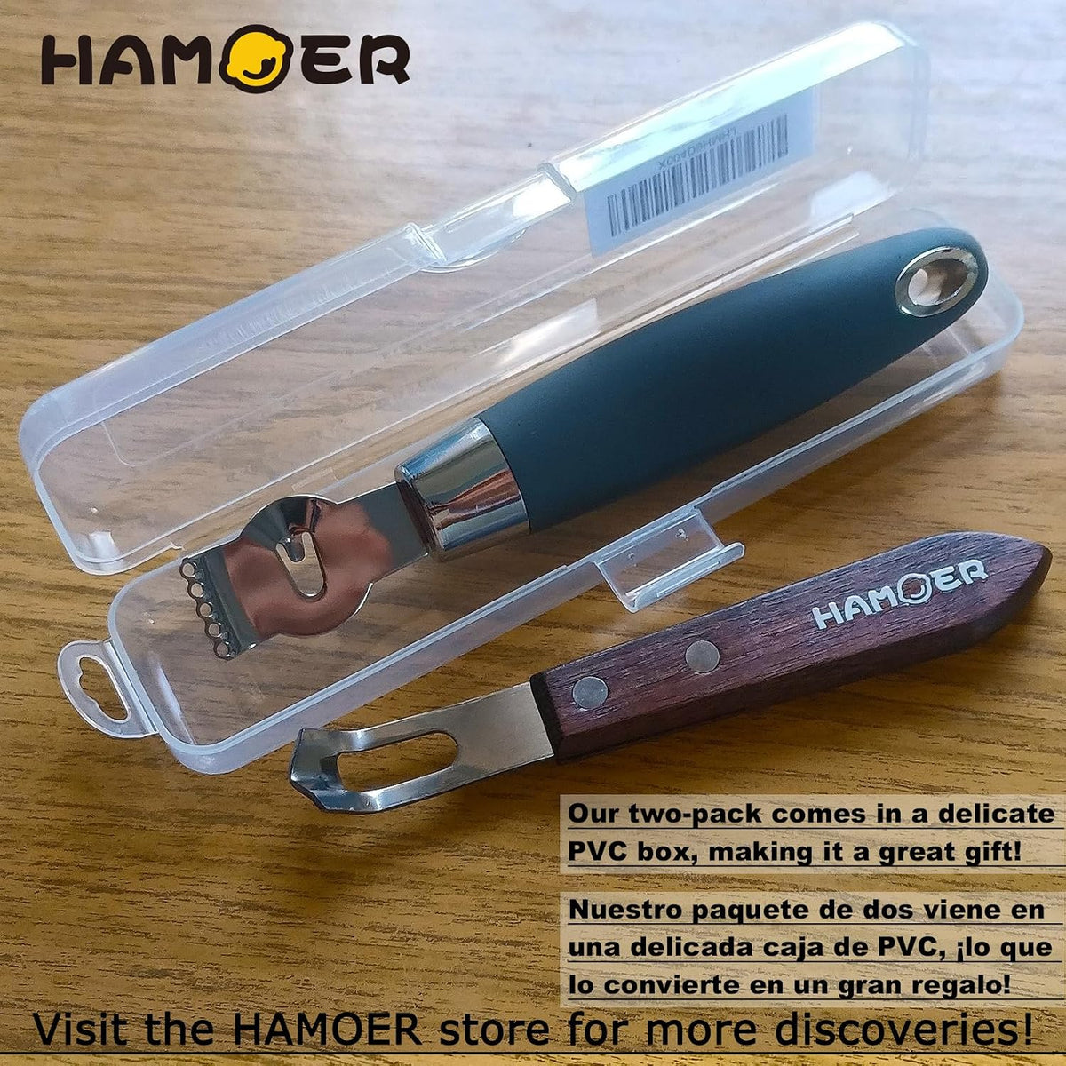 Lemon Zester & Channel Knife 2Tools for Cocktails with a storage box