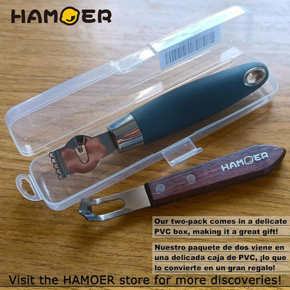 Lemon Zester & Channel Knife 2Tools for Cocktails with a storage box
