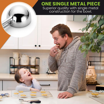 Spring Chef Extra Large Stainless Steel Cookie Scoop, #10, 5.5 Tbsp, Black