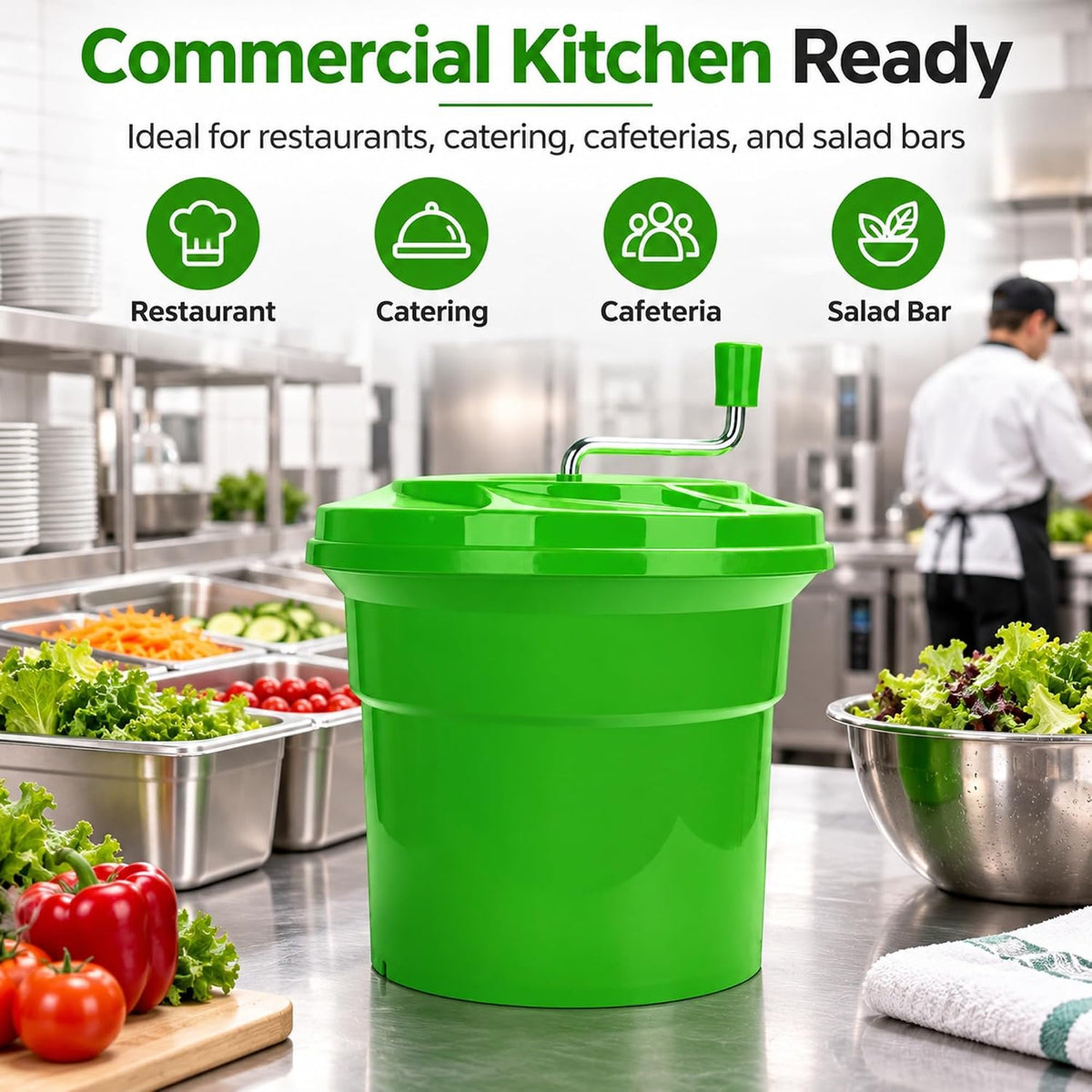 5 Gallon Large Commercial Manual Salad Spinner/Dryer