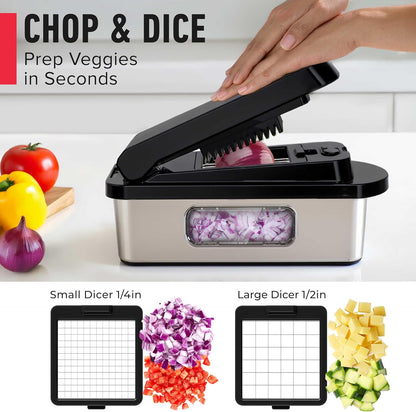 MUELLER HOME Pro-Series 10-in-1 Stainless Steel Multi Vegetable Chopper