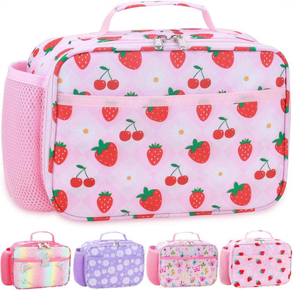 RHCPFOVR Kids Lunch Bag - Insulated Lunch Box for Boys Girls,Washable Lunch Bag and Reusable Toddler Leak-proof Lunchbox for School and Daycare - Colors B