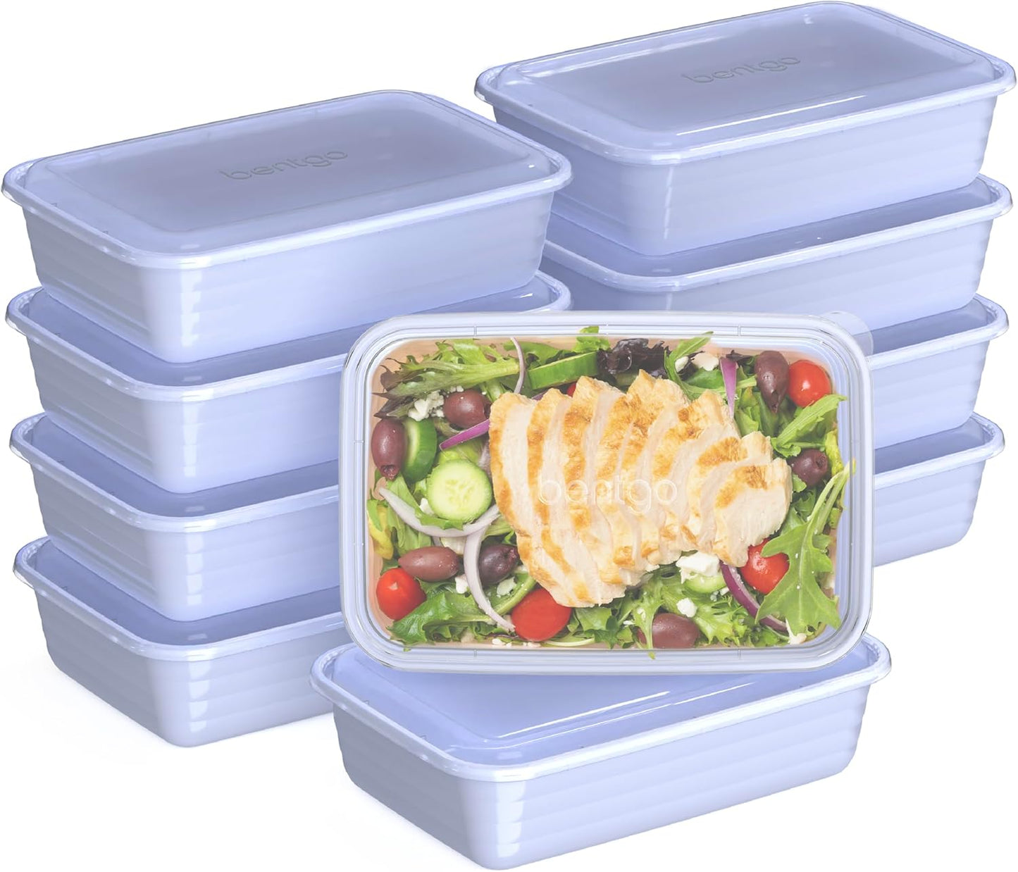 Bentgo Prep - 20-Piece 1-Compartment Reusable Meal Prep Containers with Lids, PFAS & BPA Free Materials, Durable, Microwave, Freezer, & Dishwasher Safe To Go Food Storage (Gold)