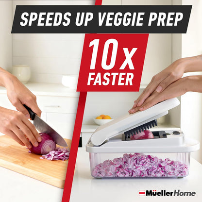 MUELLER HOME Pro-Series 10-in-1 Stainless Steel Multi Vegetable Chopper