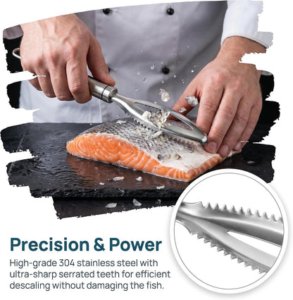 304 Stainless Steel Fish Scale Remover, Fish Scaler Kitchen Tool