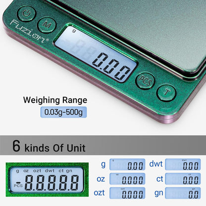 Fuzion Digital Gram Scale .01 Gram Accuracy, 500g Small Jewelry Scale