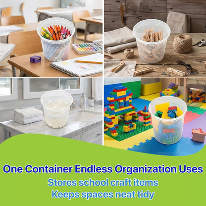 Food Storage Containers [10 Set] x [32 oz] Plastic Deli Containers with Lids Soup Meal Prep Containers | BPA Free | Stackable | Leakproof | Microwave/Dishwasher/Freezer Safe (10 Set, 32 oz)