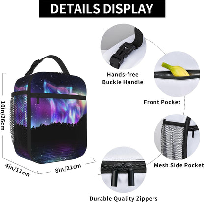 Dinosaur Volcano Insulated Lunch Bag for Women & Men, Reusable Leak-Proof Lunch Box with Cooler Compartment, Lunch Tote for Adults Work Travel Picnic Durable & Washable