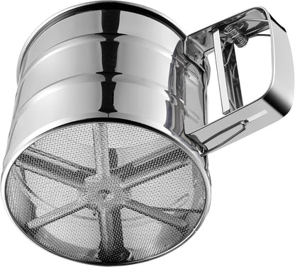 Rondauno Flour Sifter for Baking, Crank Sifter for Powdered Sugar Duster