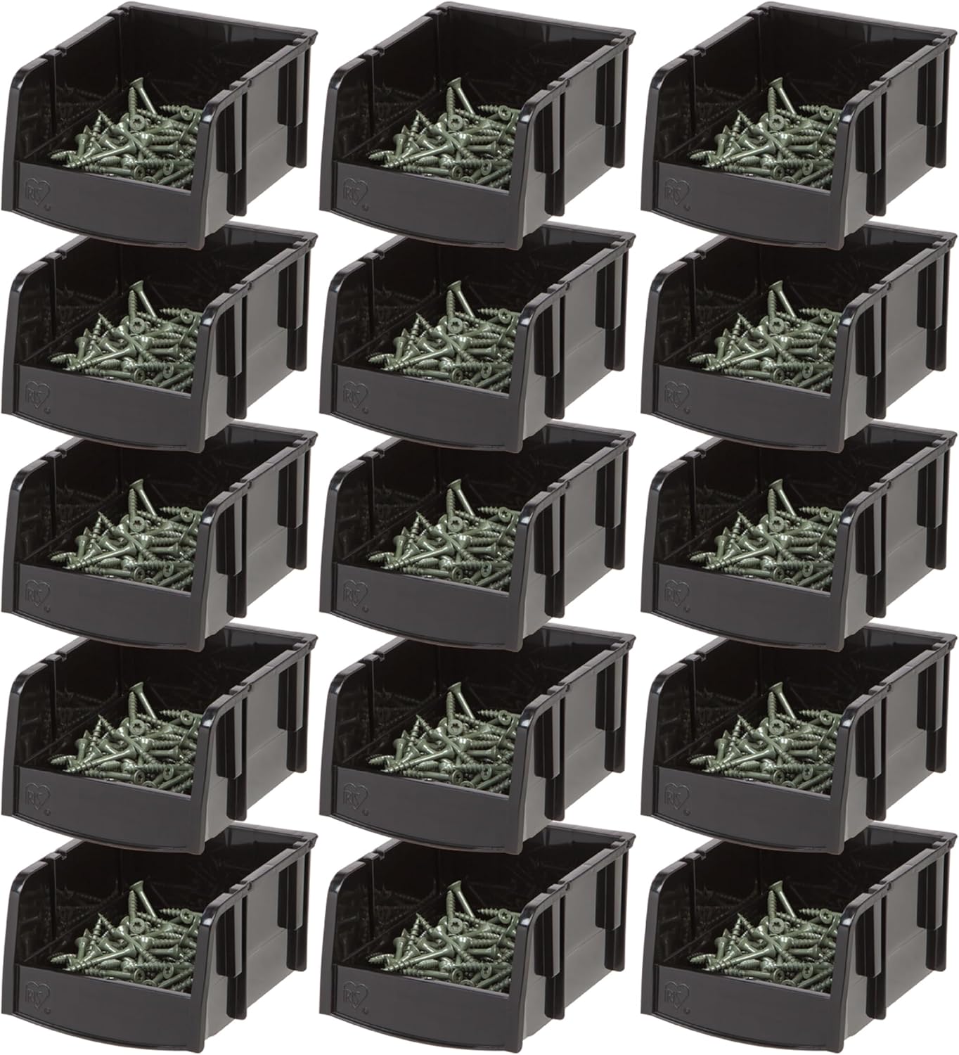 IRIS USA Clear Plastic Stackable Storage Bins, Large- 8 Pack, Open Front Fridge Pantry Kitchen Closet Cabinet Bathroom Organizer Basket for Organizing Snack, Cans, Office Supplies, and Coffee Pods