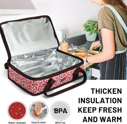 MIER Insulated Casserole Carrier for Hot or Cold Food Thermal Food Carrier Bag for Lasagna Potluck Parties Picnic Cookouts, Fits 9"x13" Baking Dish/Foil Pan, Red