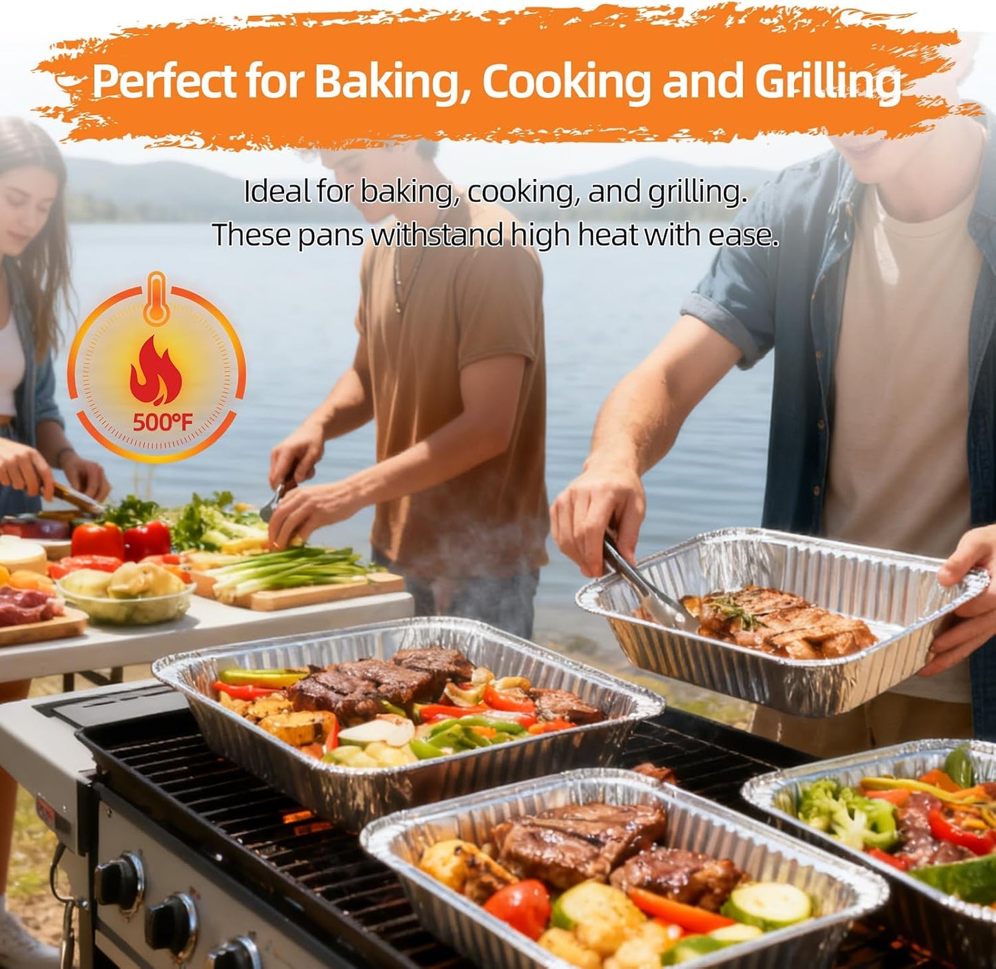 20 Pack 9x13 Aluminum Foil Pans with Lids - Heavy Duty Disposable Baking Pans, Oven Safe Steam Table Trays for Cooking, Meal Prep, Catering, Party, Food Storage & Transport - Silver, 2.5" Deep
