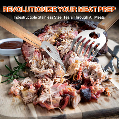 Meat Shredder Claws with Long Wooden Handles