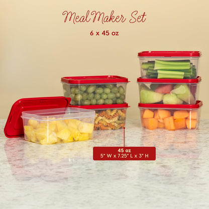 IRIS USA 44 PC Plastic Food Storage Containers With Lids | 22 Meal Prep Containers & 22 Lids | Leftovers Office Lunch Snack Fruit, Microwave Dishwasher Freezer Safe, BPA Free