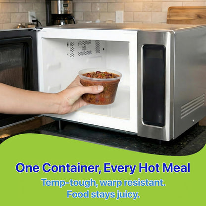 Food Storage Containers [10 Set] x [32 oz] Plastic Deli Containers with Lids Soup Meal Prep Containers | BPA Free | Stackable | Leakproof | Microwave/Dishwasher/Freezer Safe (10 Set, 32 oz)